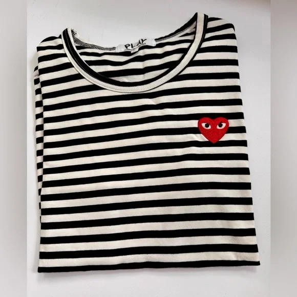 Play Comme des Garcons T Shirt black& white stripe size Large. Never worn. - Picture 1 of 4